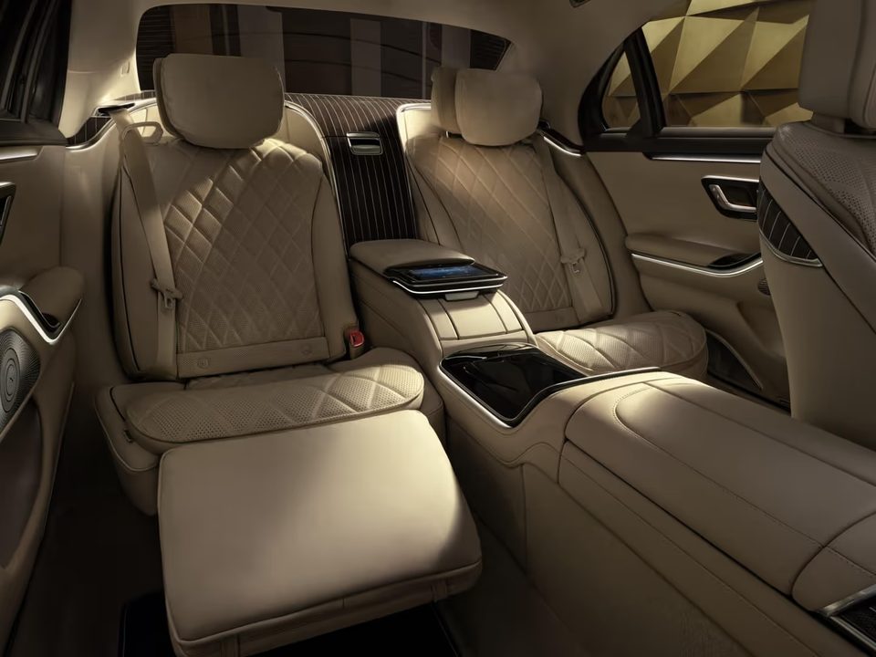 Rear cabin of a Mercedes-Benz S-Class, illustrative photo